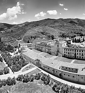 Bianco e nero panoramico vista aerea da 