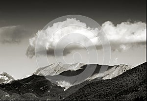 Black and white panoramic of Zuriza. photo