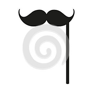 Black and white party moustache silhouette