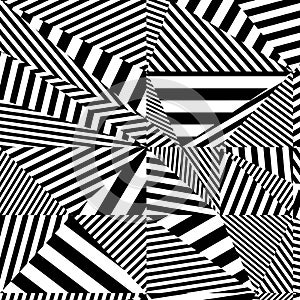 Black and white pattern, abstract geomtric contrast background.