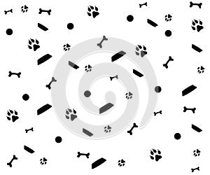 Black and white pattern with a dog theme