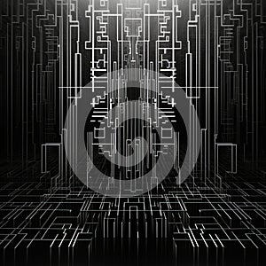 Black And White Geometric Barcode Digital Background