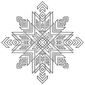 Black and white pattern of Latvian Auseklis symbol.
