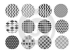 Black and white pattern set