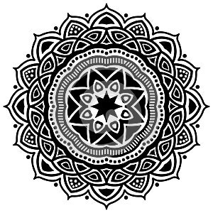 Black and white pattern. Vector element,Mandala.