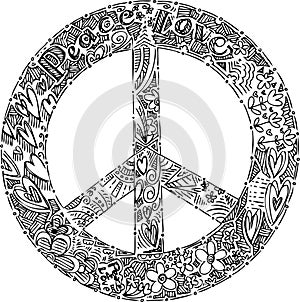 Coloring PEACE symbol vector