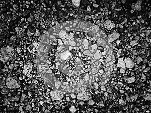 Black and white pebble and stone pattern background