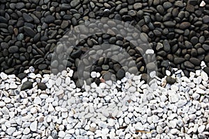 Black and white pebbles