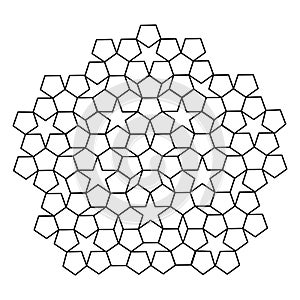 Black and white pentagon pentagon pattern. vector