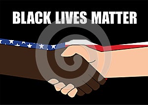 Black and White Person with a Handshake for the Conceprt of Black Lives Matter