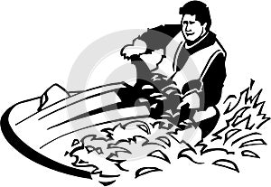 Black and White Personal Watercraft Illustration