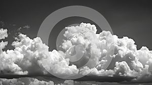 Black and white photo of clouds in the sky
