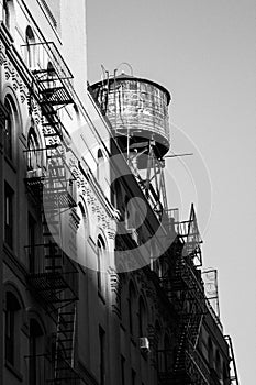 Black and White Photo of old water tower