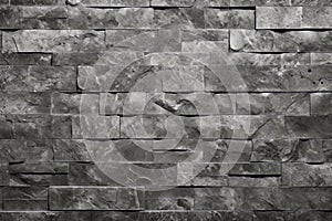 Black and white photo of stone wall with black and white photo of brick wall. Generative AI