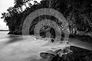 black and white photography landscape sea waves