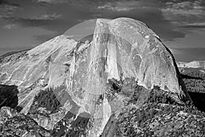 Black and white picture of Half Dome, California, USA