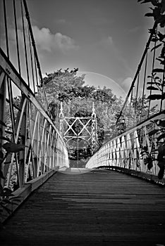 Black and white picture of howley bridge.