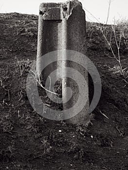 Black and White Picture of rock on the dert