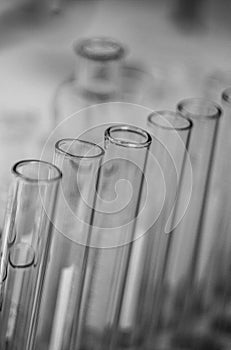 Black-and-white picture tubes, a series of tubes, glass container, laboratory glassware