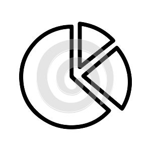 Simple black and white pie chart icon