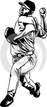 Black and white pitcher player