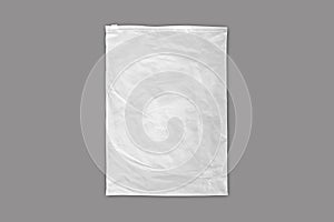 Black and white plastic bag with zip lock mockup isolated on background. Empty zipper polyethylene package mockup.