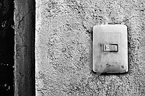 Black and white plastic light switch box