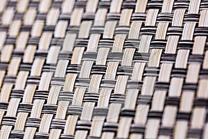 Black and white plastic weaving texture, braided pattern