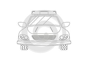 Black And White Police Car Clipart. Coloring Page Of Police Car