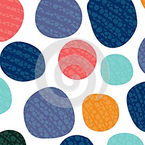 Black and white Polka dot. Seamless repeat pattern of circles, points. Vector