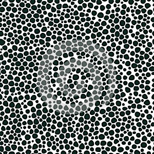 Black and white Polka dot. Seamless repeat pattern of circles, points. Vector