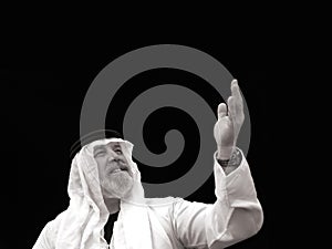 Black and White Portrait - The Sheik Gestures photo