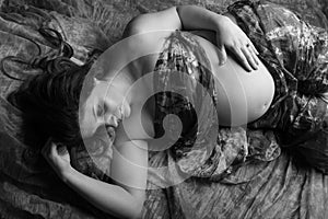 Black and White Pregnant woman