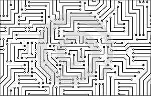 Black and White Printed Circuit Board