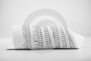 Black and white printed paper roll