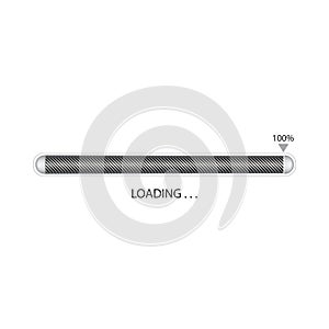 Black and white progress loading bar vector illustration