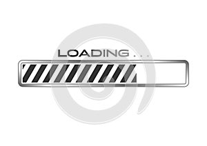 Black and white progress loading bar vector illustration