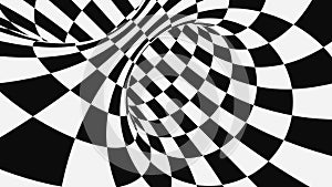 Black and white psychedelic optical illusion. Abstract hypnotic background.