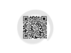 A black and white qr code centered on a white background