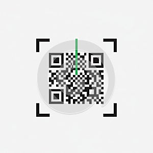 Black and white QR code centered on a plain white background. The code, composed