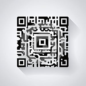 Black and White QR Code on Light Background