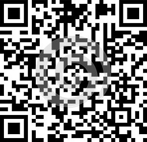 Black and white qr code showcasing a scannable matrix barcode, representing encoded data for tracking and identification
