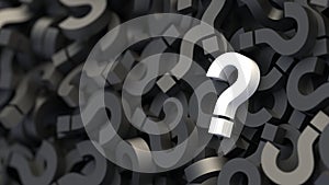 Black and white question marks