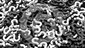 Black and white question marks