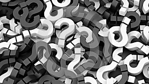 Black and white question marks