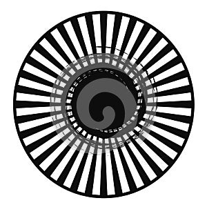 Black White Radial Abstract