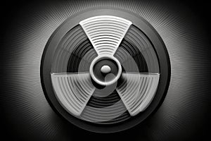 Black And White Radiation Symbol Icon. Generative AI