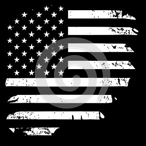 Black and white realistic abstract flag of America, country independence day, national traditions - Vector