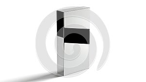 Black and white rectangular object with reflective surface