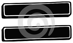 Black and white rectangular shapes with rounded corners